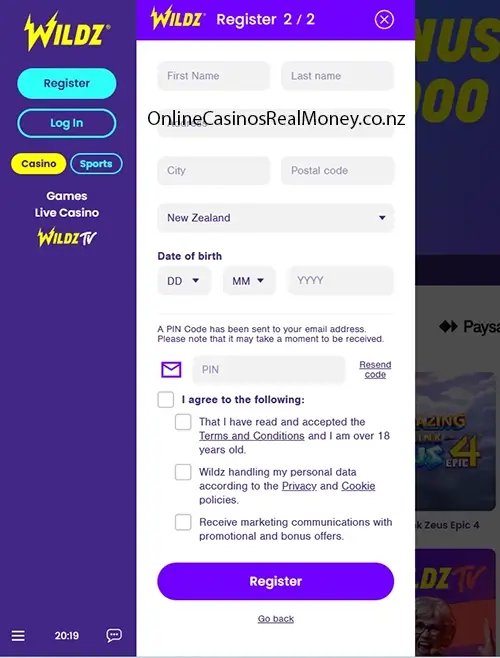 Wildzy casino inscription à France